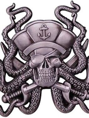 Pirates Octopus and Skull Pin New